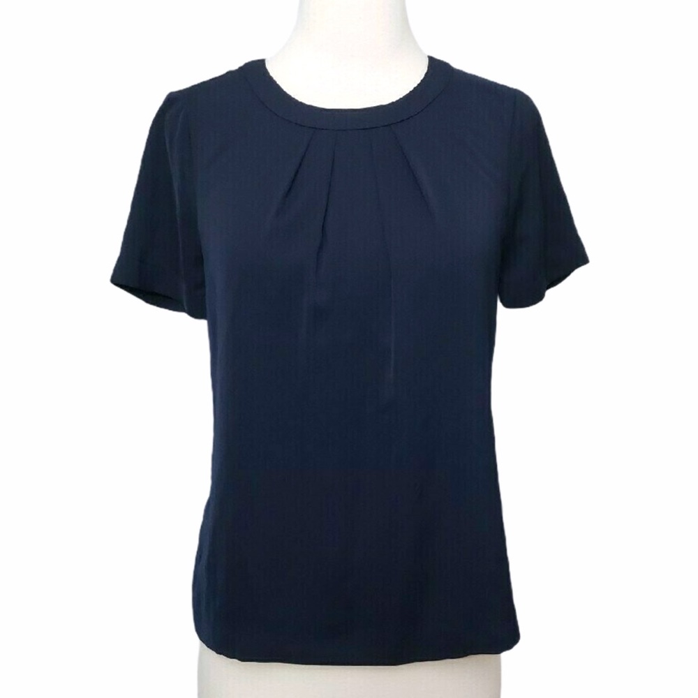 J. Crew Wrap Back Top Navy Short Sleeve Blouse XXS